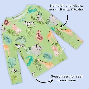 Posh Peanut Boys Pajamas - PJs for Kids Made of Soft Viscose from Bamboo, Long Sleeve Toddler PJs & Matching Boys Pajama Sets