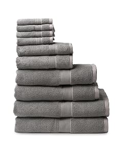 Cozy Earth Complete Luxe Bath Bundle - 60 Cotton 40 Viscose from Bamboo - Quick Dry Plush Cotton