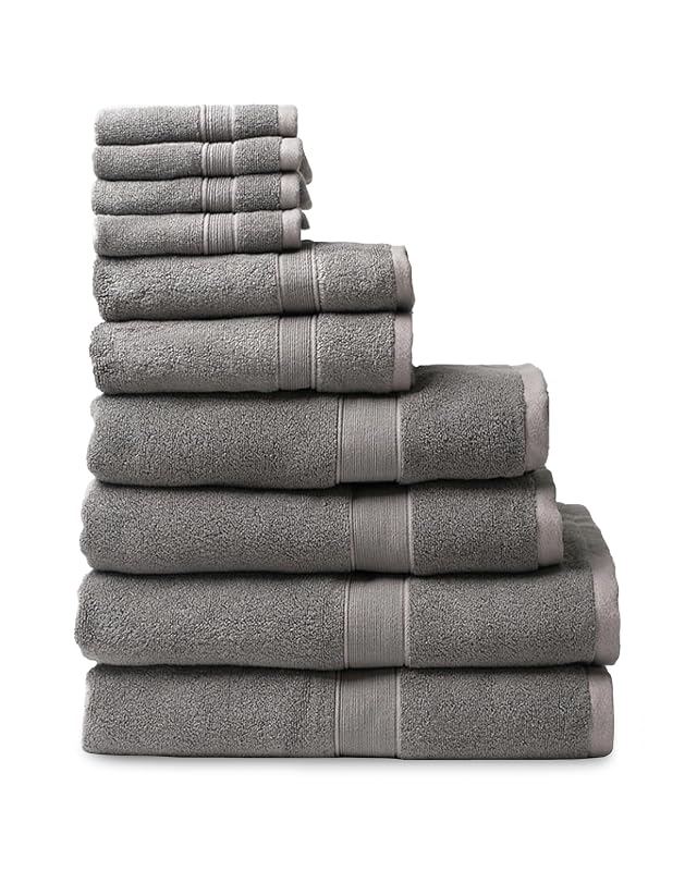 Cozy Earth Complete Luxe Bath Bundle - 60 Cotton 40 Viscose from Bamboo - Quick Dry Plush Cotton