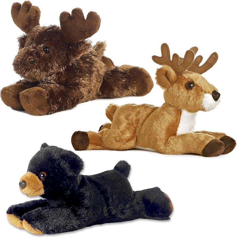 Aurora Bundle Deer Maxamoose y Black Bear Woodland Forest Mini Flopsies