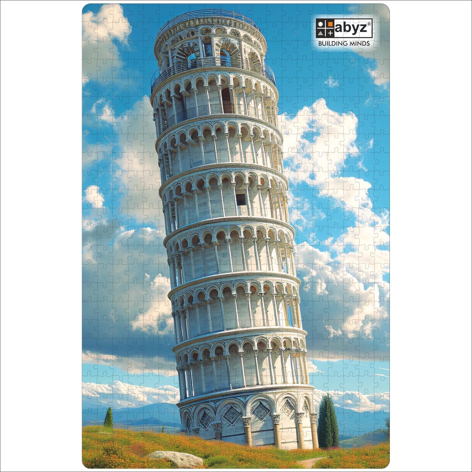 ABYZ Wooden Jigsaw Leaning Tower of Pisa (Animated) Puzzle with 500-Pieces Play and Learn Educational Puzzle for Kids and Children Aged 7+ and Adults Toy for Improving Memory & Problem Solving
