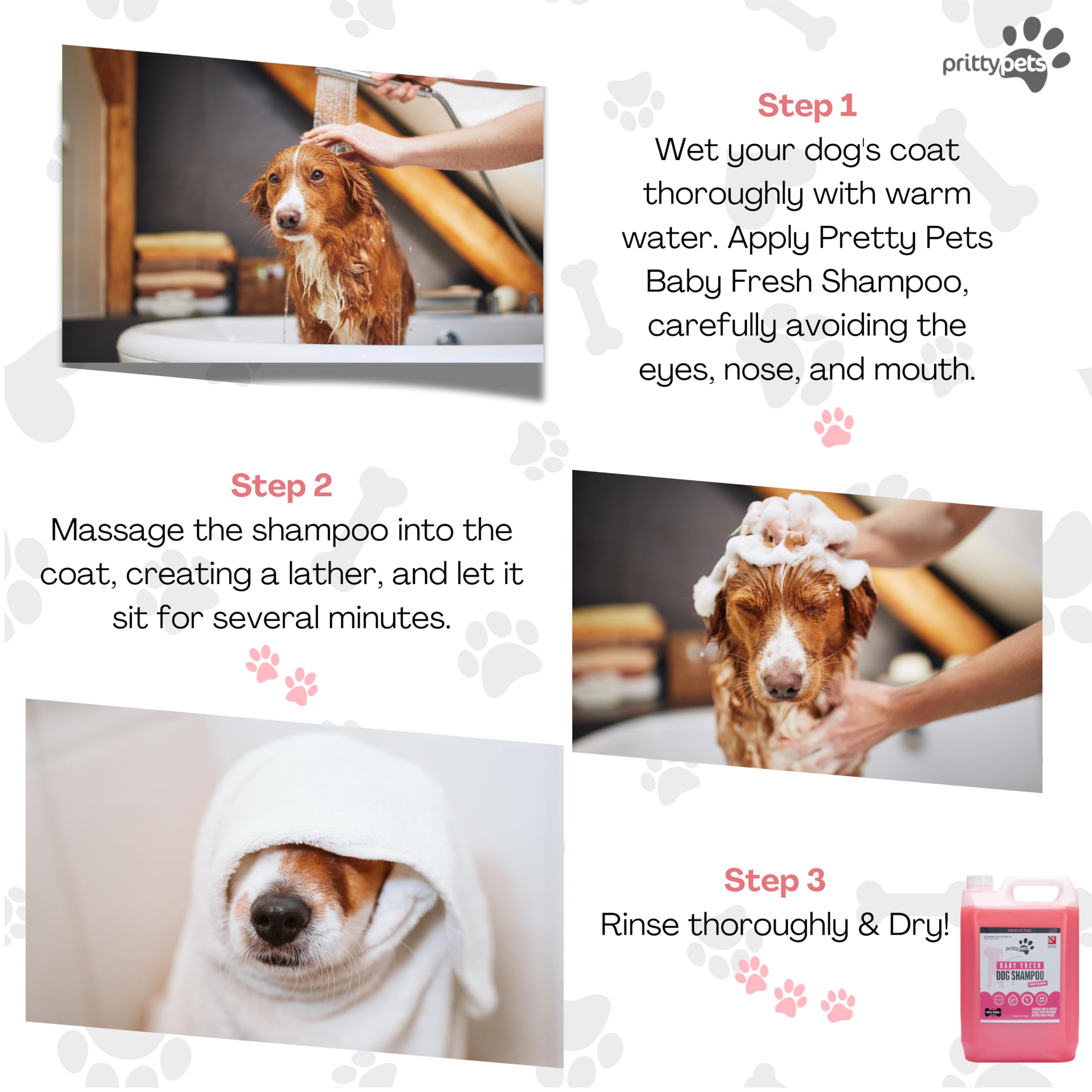 Babypuder-Shampoo für Hunde, 5 l, babyfrisches Hundeshampoo für stinkende Hunde, professionell, pH-ausgewogen, vegan und Welpenfreundlich, hergestellt in Großbritannien (5 Liter)