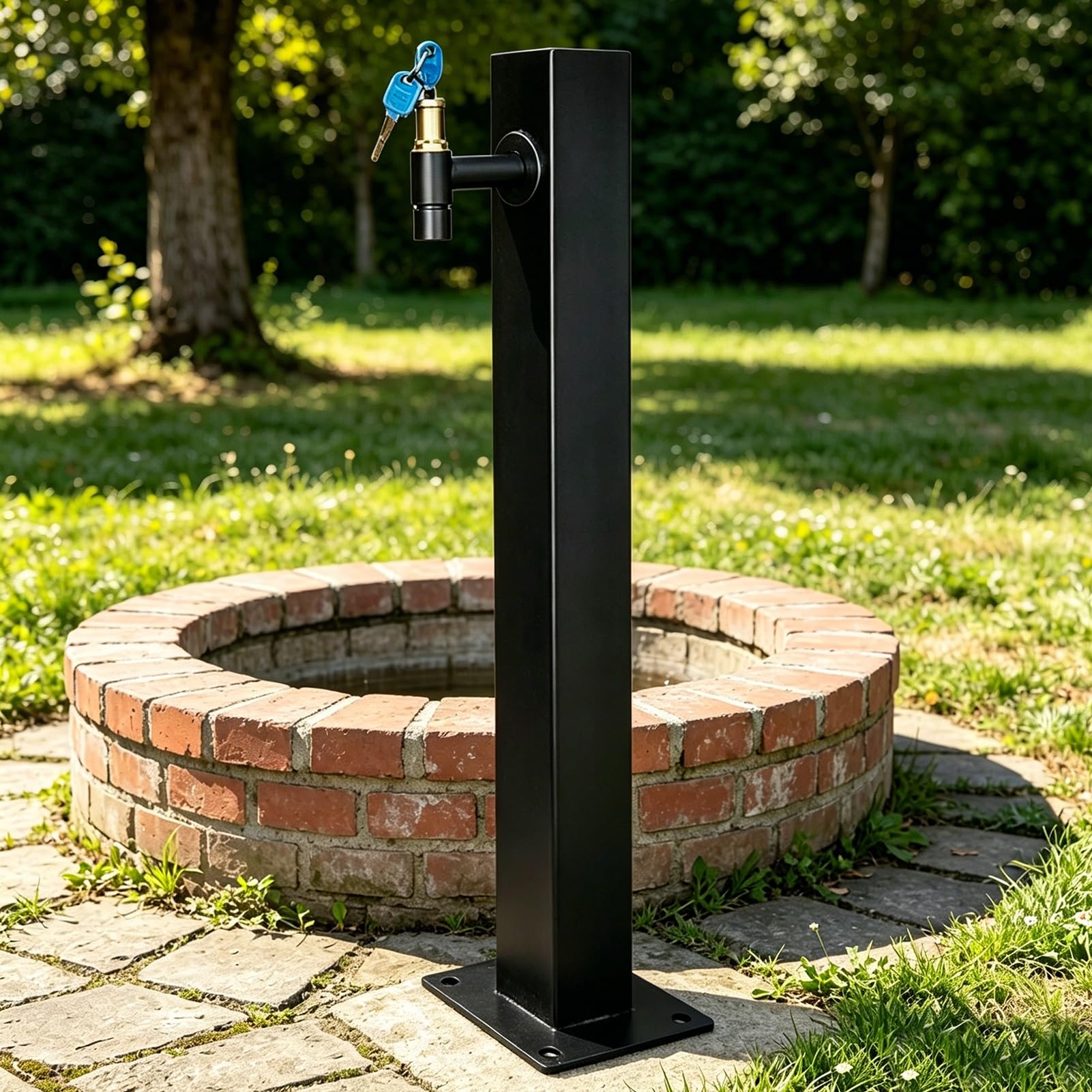 Lonmrrton E Outdoor Freestanding Water Tap Stand, Antifreez Faucet Post Yard Hydrant, Decorativ Garden Water Column For Courtyard, Campsit & Villa Landscape(,Height: 95Cm/37.4In)
