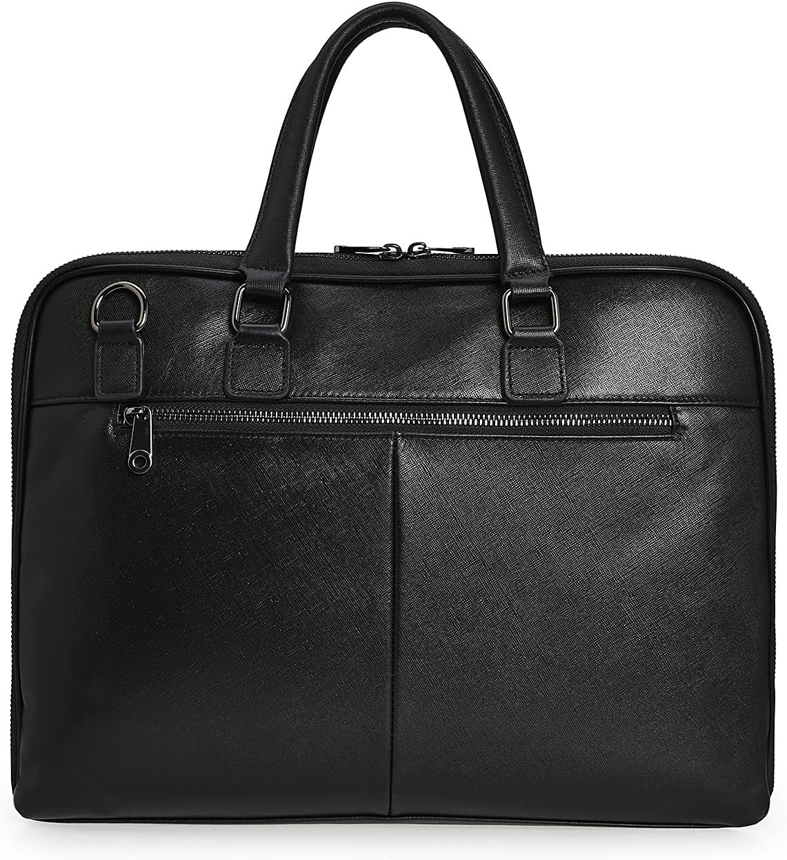 Men's Leather Messenger Bag 15 Inches Laptop Briefcase Business Office Work Satchel Black Shoulder Computer Bag - Image 4