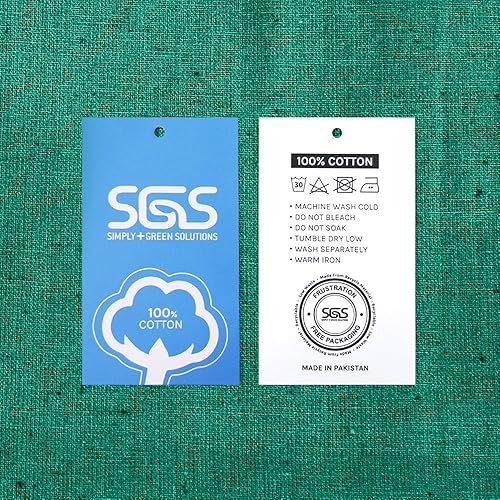 Miniatura 5 de Simply Green Solutions Bolsa reutilizable de tela de algodón para manualidades, 15 x 16 pulgadas, bolsa reutilizable con asa, paquete de 5, verde