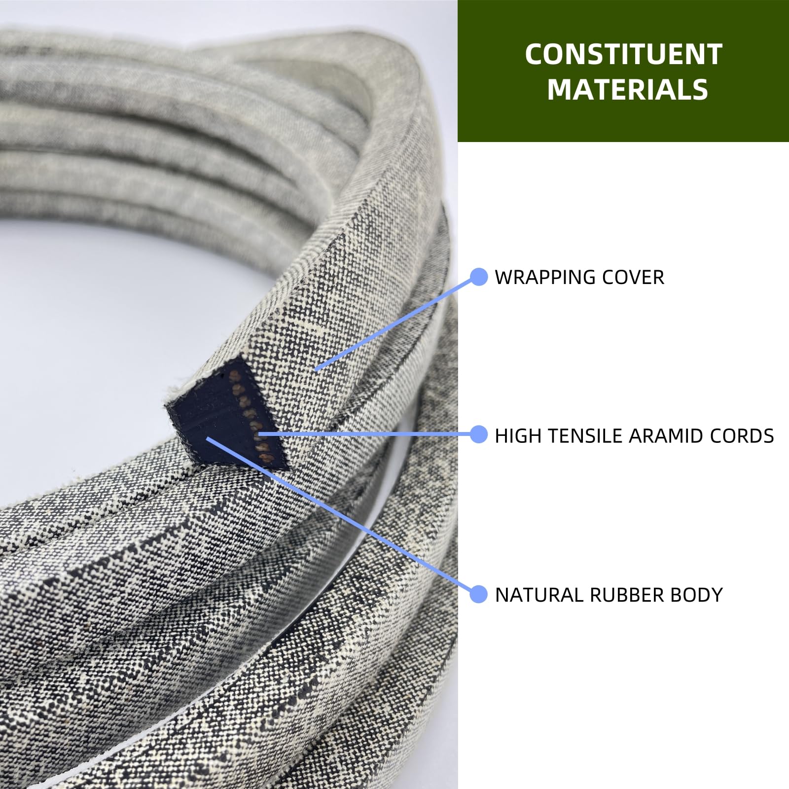 119-8820 - Correa de cubierta de cortacésped/cable de aramida / 1/2 x 141.5 pulgadas/para Toro 5000 5025 5060