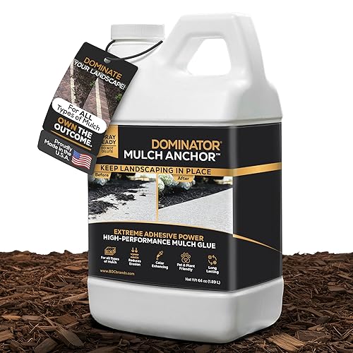 DOMINATOR Mulch Anchor - Pegamento para mantillo y pegamento de roca para paisajismo, grava de guisante y corteza, fuerte estabilizador y adhesivo