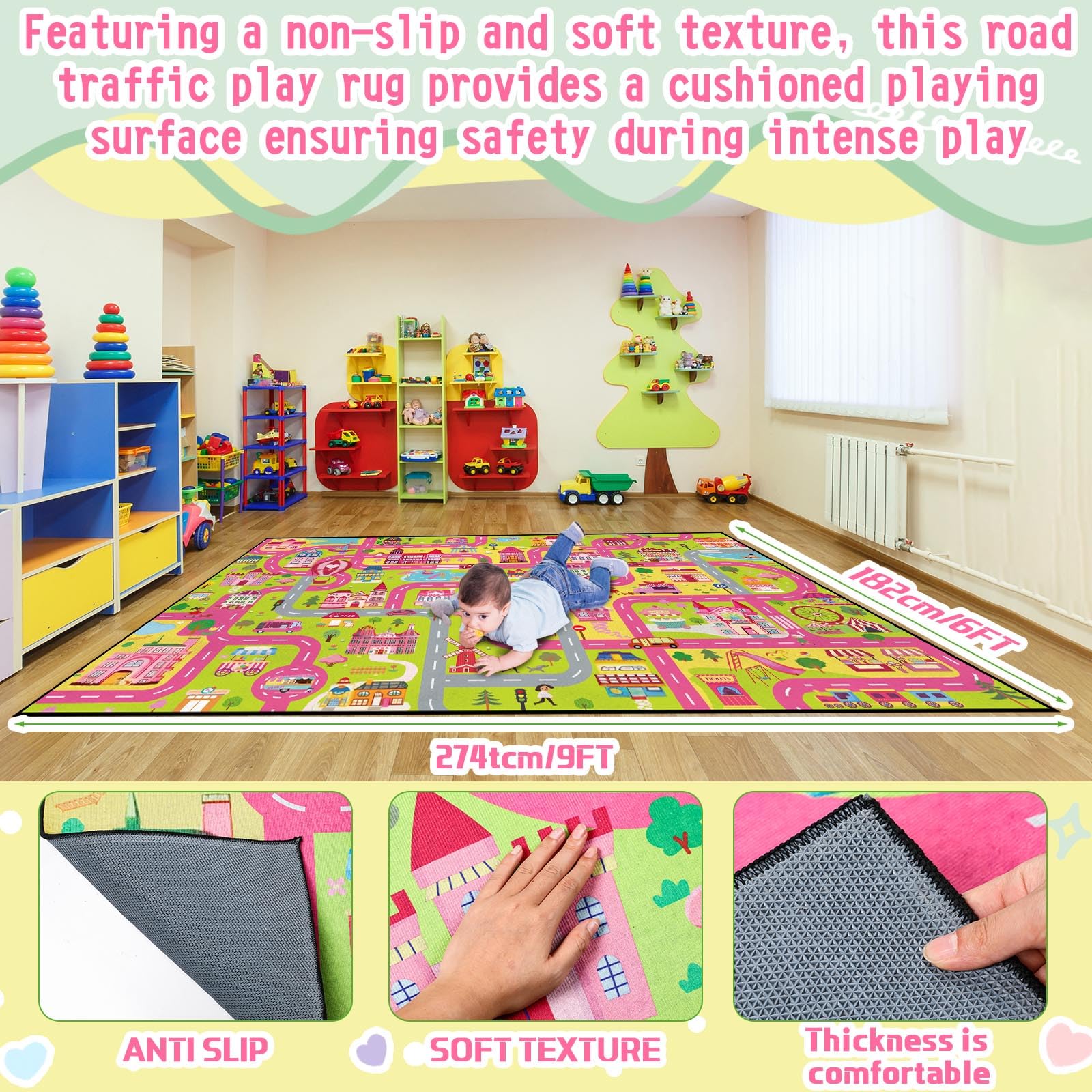 Carpets for Kids KID$Value 36.71 Inspirational Patchwork Playroom Rug 3ft x 4ft 6in Rectangle Multi Color