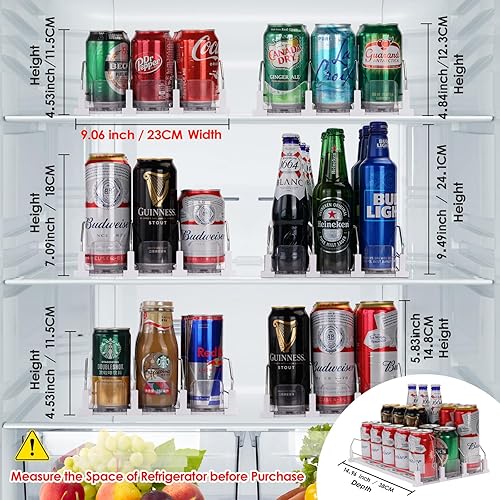 Miniatura 10 de Organizador automático de latas de refrescos para refrigerador, dispensador de latas de cerveza, soda, seltzer, bebida, soporte para latas de