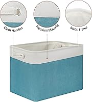 Vista 3 de Bliecamile Cesta de almacenamiento plegable, cestas de almacenamiento grandes para estantes, cestas de almacenamiento plegables para organizar