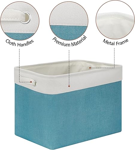 Miniatura 3 de Bliecamile Cesta de almacenamiento plegable, cestas de almacenamiento grandes para estantes, cestas de almacenamiento plegables para organizar