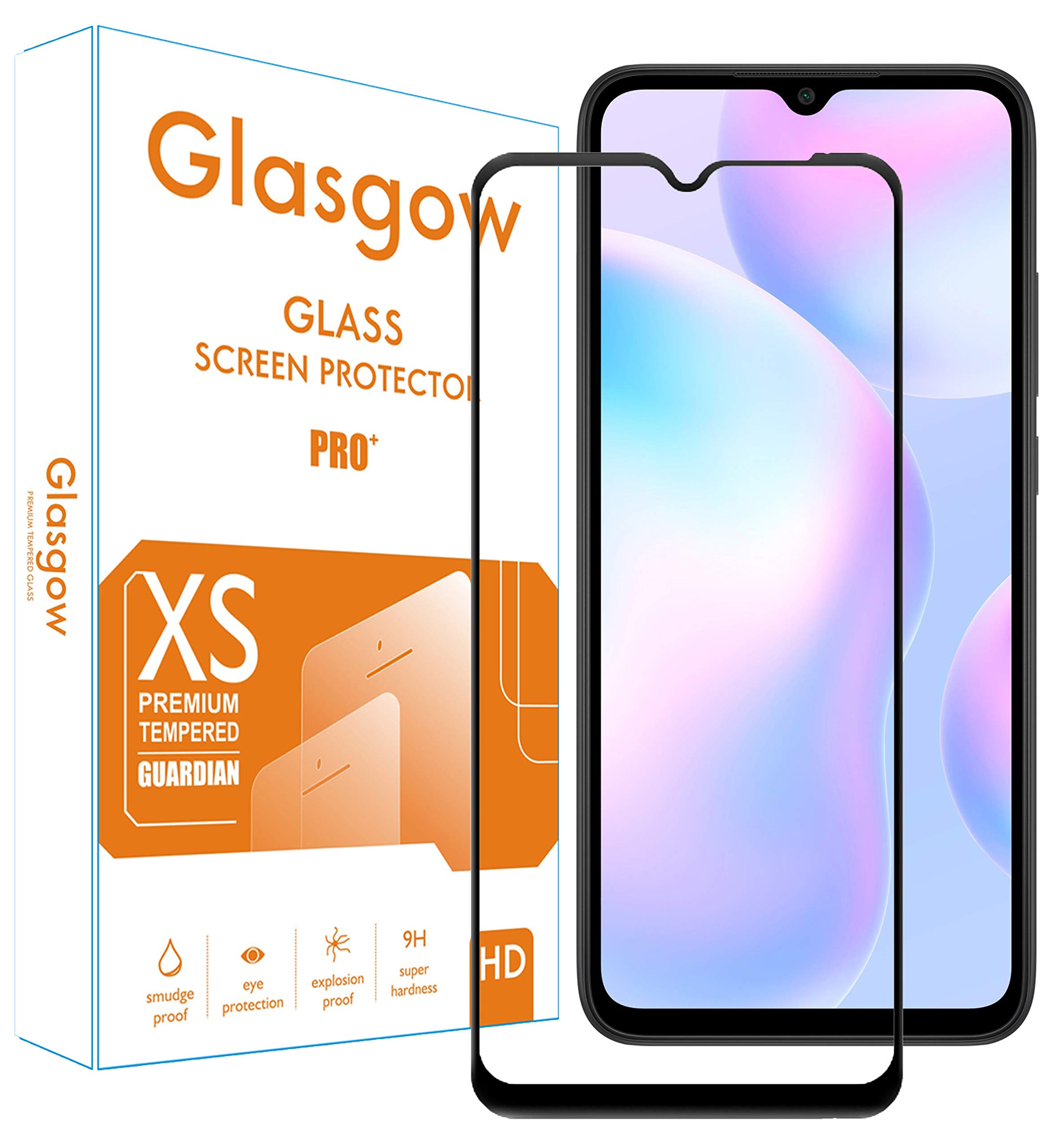 Glasgow Screen Protector for Mi Redmi 9A [Tempered Glass Guard with Edge to Edge Protection] [Gorilla] [Full Coverage] Easy Installation [Anti FingerPrint] - Black (B084NZG5HS) Amazon Price History, Amazon Price Tracker