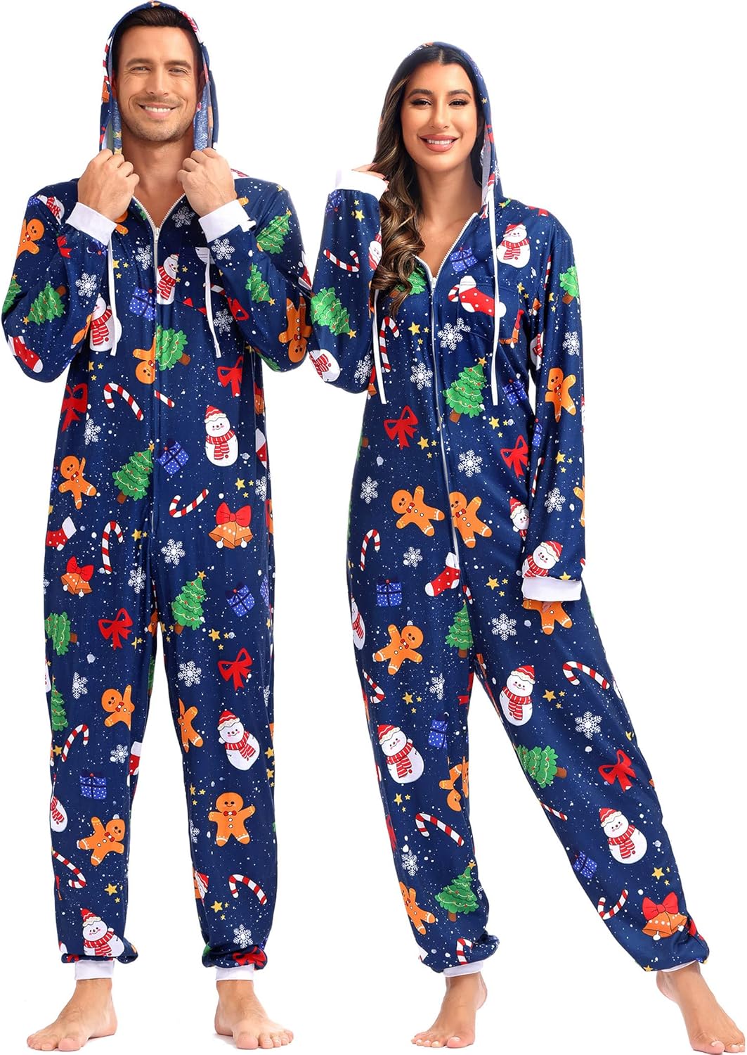 Arplvf Adult Onesie Pajamas Christmas Pajamas For Family Couple Christmas Onesie