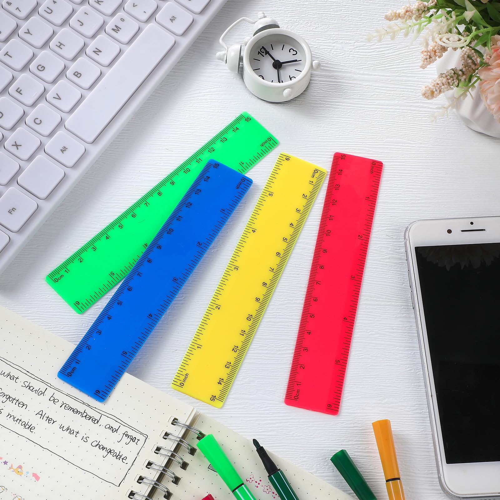 Snapklik.com : 32 Pack 6 Inch Mini Rulers Bulk Plastic Small Rulers