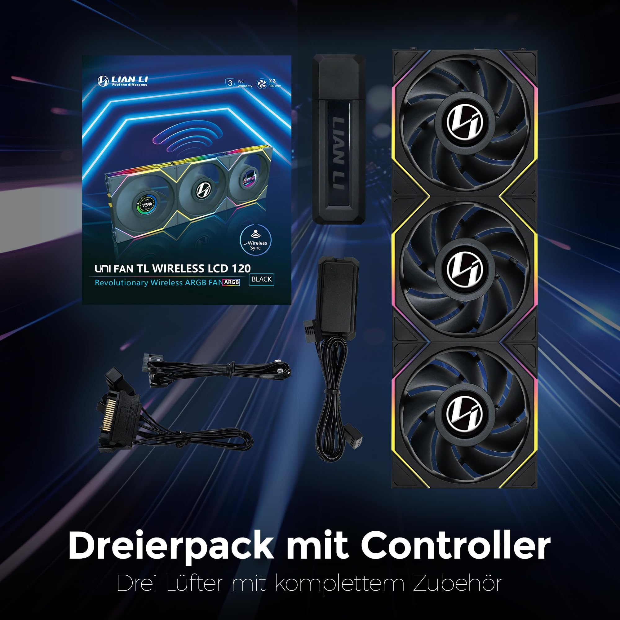 Amazon.co.jp: LIANLI 120mm ARGBケースファン UNI FAN TL LCD