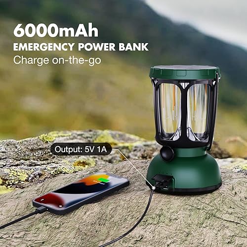 Miniatura 7 de Mesqool Faroles para cortes de energía LED linterna de camping recargable con batería solar manivela