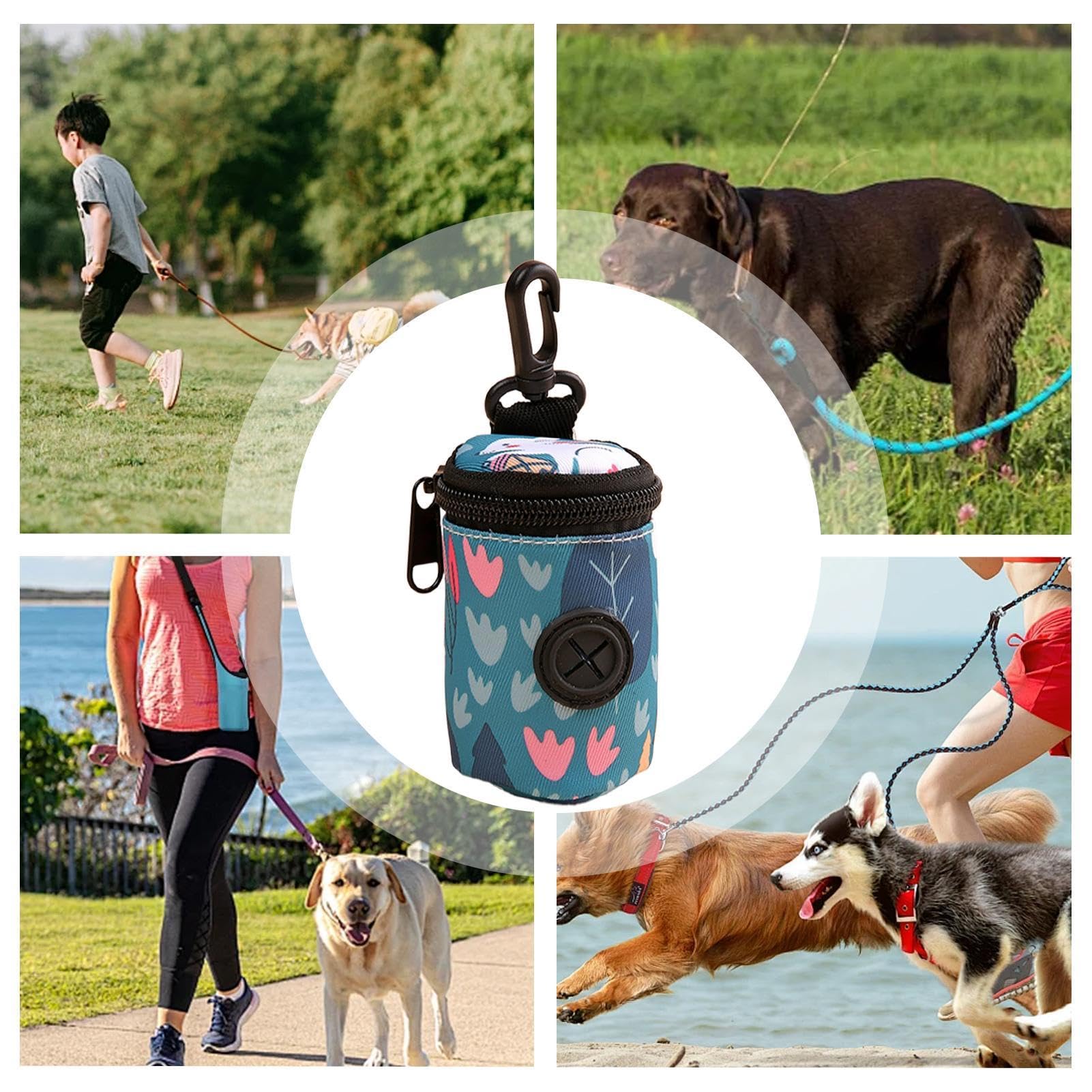 Dispensador De Bolsas Para Excrementos De Perro | Portátil De Tela Con Mosquetón
