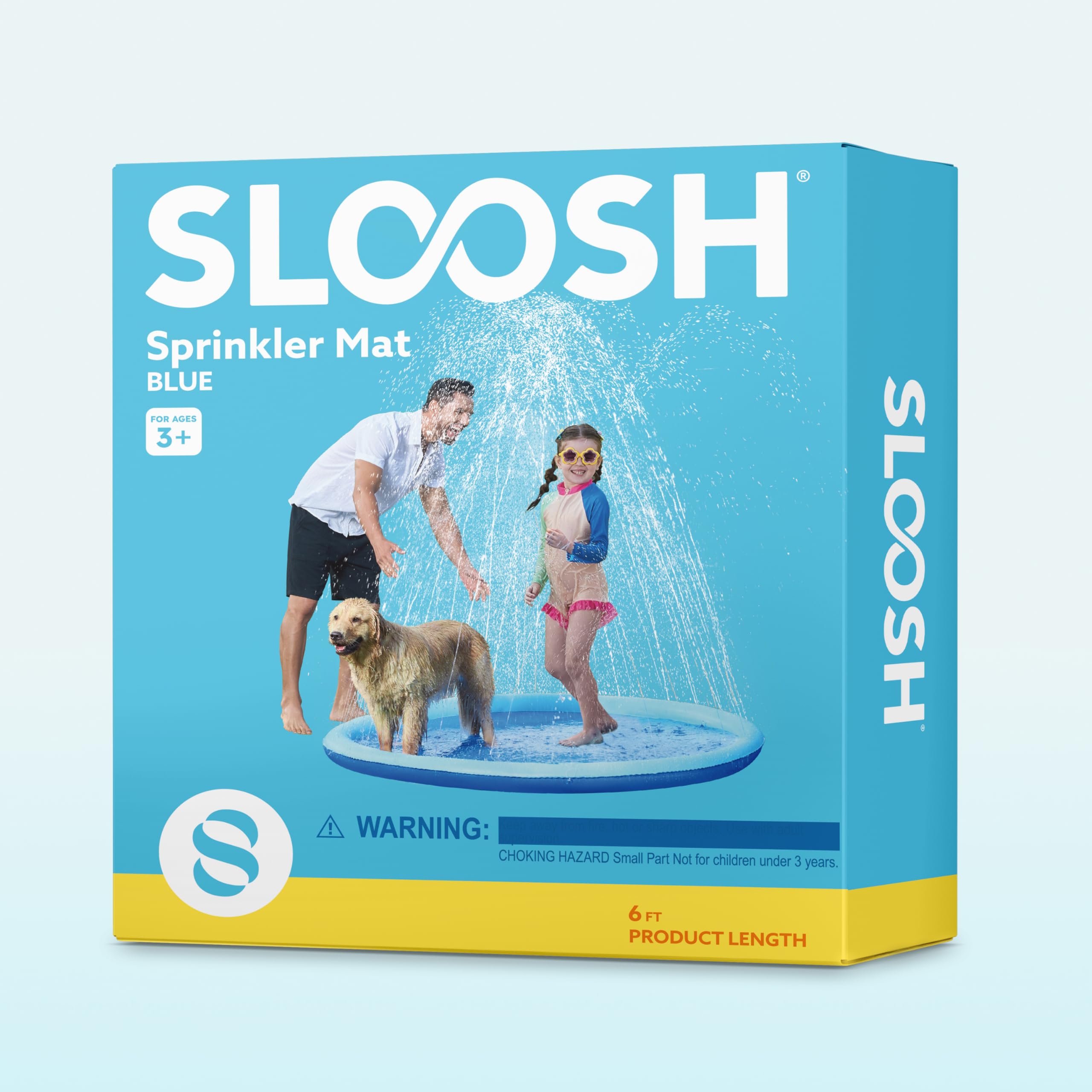 Tapete antideslizante de 72 pulgadas para salpicaduras, juguetes de agua para exteriores, tapete de juego para niños y perros, regadera gruesa exterior para fiestas en la piscina, fuente 7