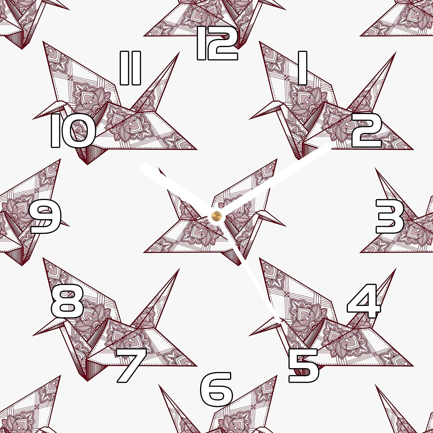 Horloge murale en verre de sécurité moderne motif oiseau origami Coloray 30x30