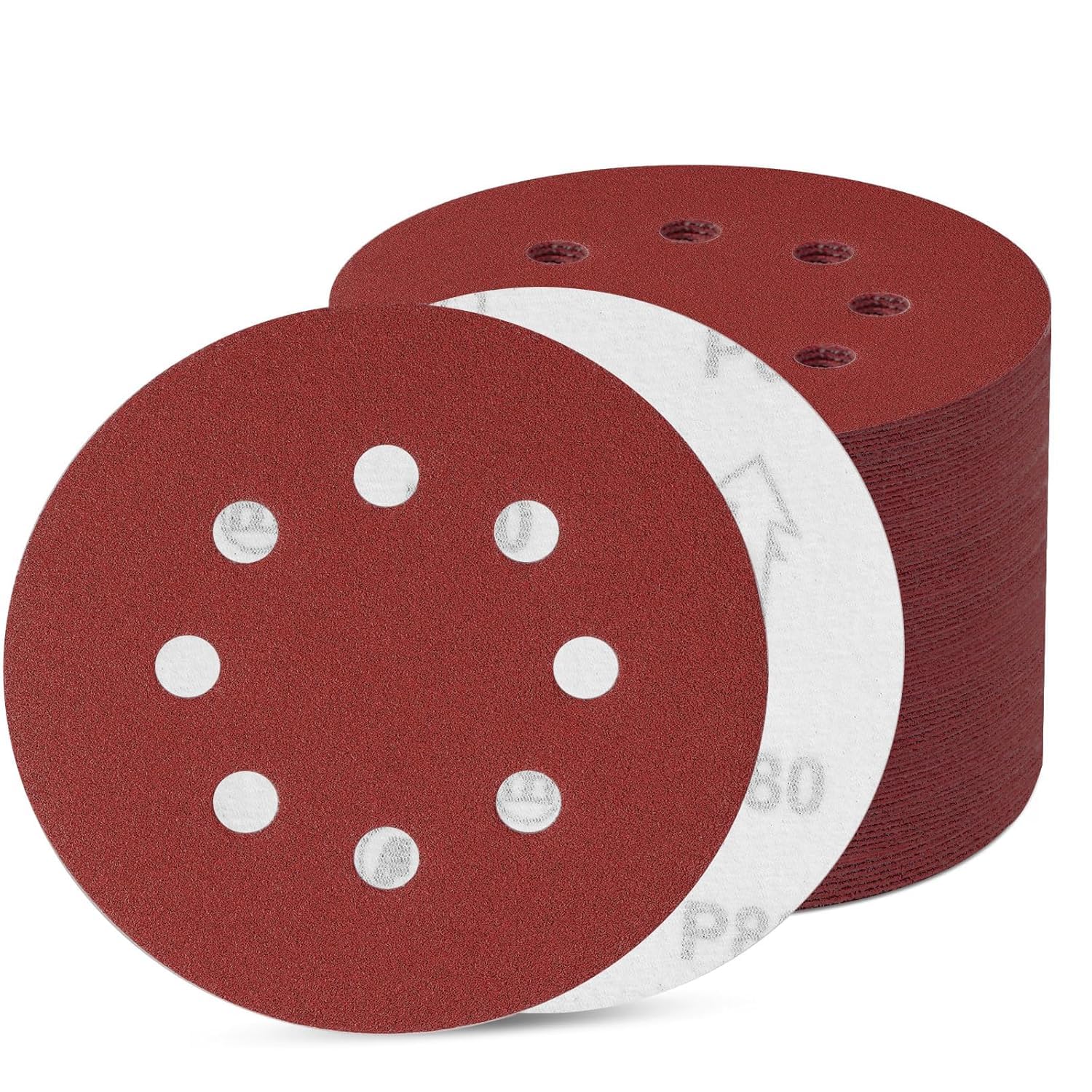 100 Stück Schleifpapier 125mm Klett, Schleifscheiben 8 Loch, Exzenter Runde Schleifpapier (100 Stück 320 Körnung)