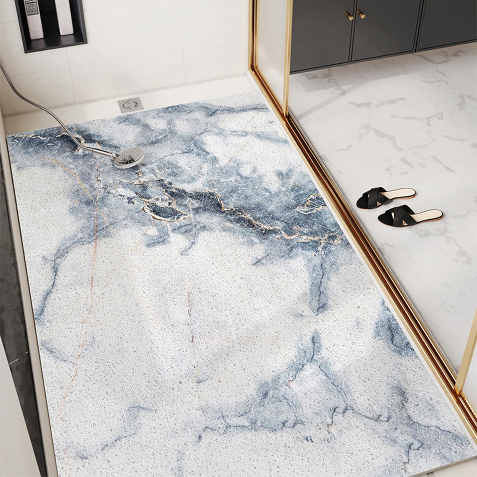 Yinghesheng Non-slip Bath Mats, Shower Mat, Non-Slip Shower Mat, Print PVC Non-Slip Mat, Bath Mat for Wet Areas, High Water Permeability,D,80x80cm