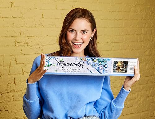 Vista 361 de Figured'Art - Juego de pintura por números, lienzo enrollado sin marco, para manualidades, para adultos, 16 x 20 pulgadas, jarrón de peonías