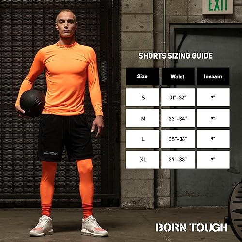 Miniatura 6 de Born Tough Momentum - Pantalones cortos de entrenamiento para hombre con entrepierna de 9 pulgadas pantalones cortos de culturismo atléticos para