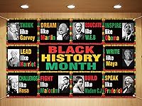 Vista 1 de Sunwer Black History Month Photo Booth Backdrop African American Inspirational Wall Posters Classroom Bulletin Board Hanging Banner (7×5ft)