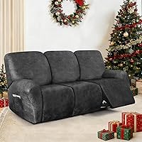 Vista 38 de Fundas para sillas reclinables con aspecto de cuero, funda elástica de 4 piezas, funda suave para silla reclinable, protector de muebles lavable