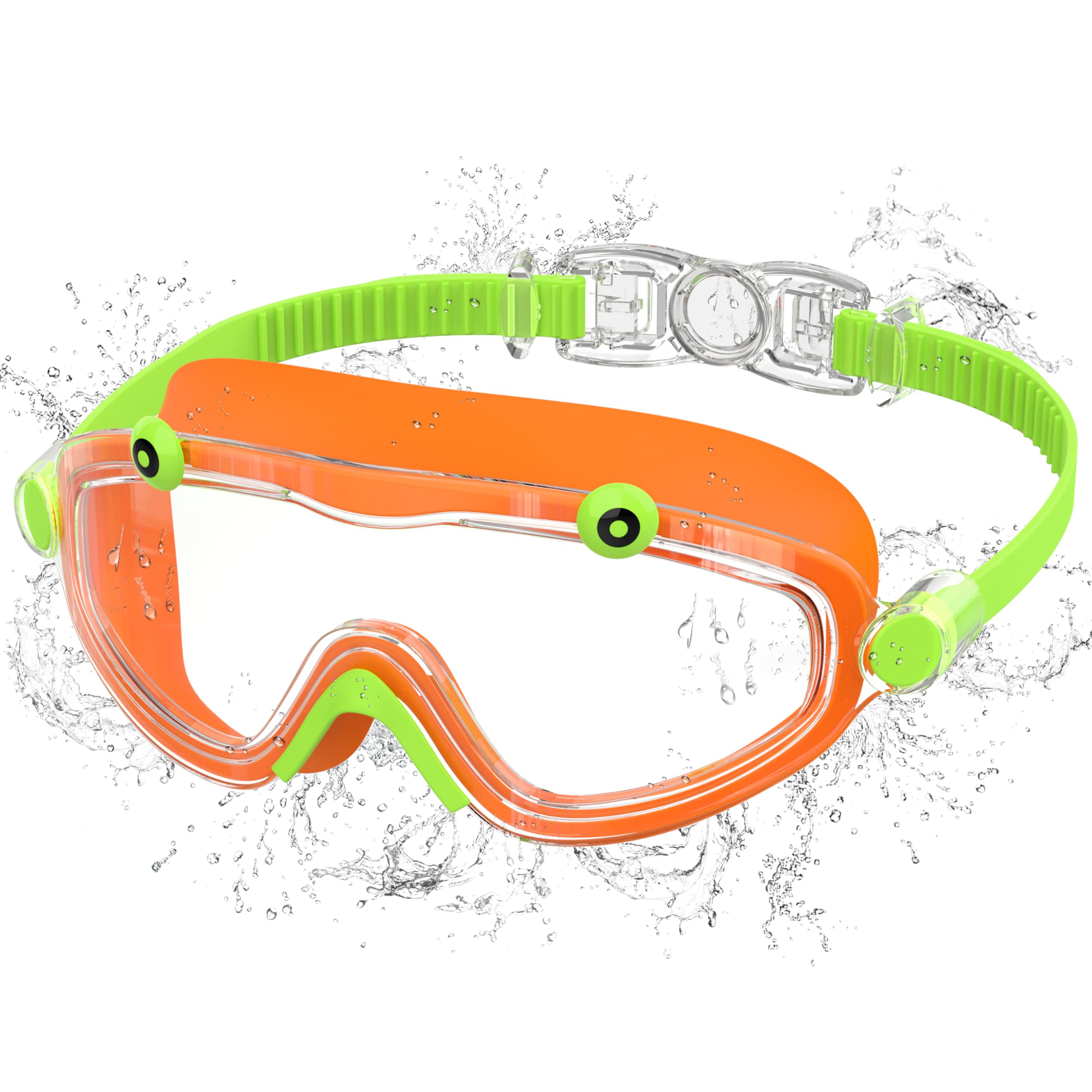 Ambienden Taucherbrille Kinder, Beschlagfreie mit UV-Schutz, Ein-Klick-System & Silikondichtung - HD Schwimmbrille Kinder für 3-10 Jahre Unisex, KH23
