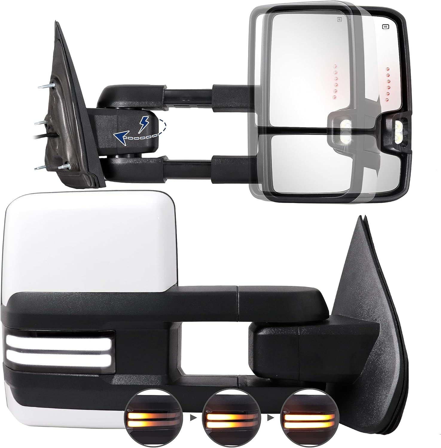 Power Folding Switchback Towing Mirror Compatible with 2014
