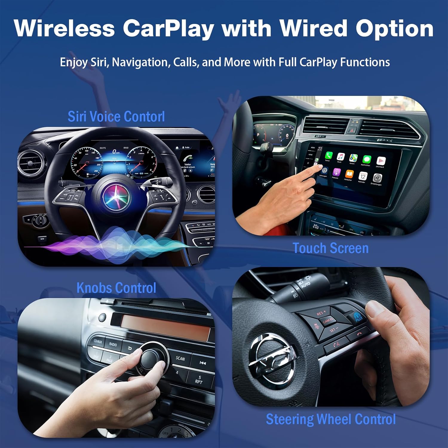 AI Box Wireless CarPlay Adapter & Android Auto, Support Netflix/YouTube/TikTok, Plug & Play, USB Playback, Dual Wi-Fi & Bluetooth 5, Smooth Magic Box for Cars with OEM Wired CarPlay & Android Auto