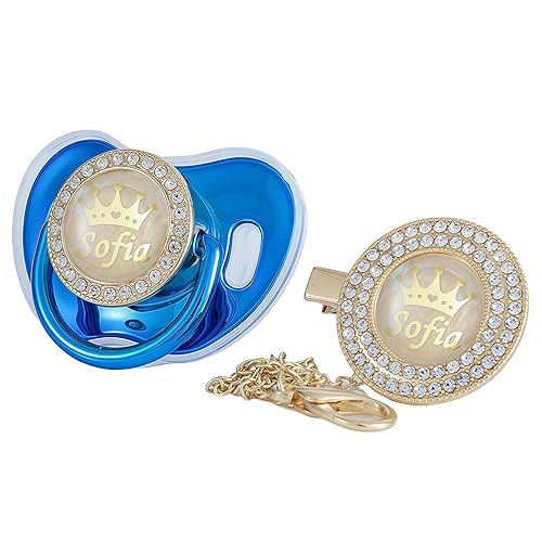 Miniatura 11 de Juego de Chupete y Clip Personalizado con Nombre en Oro Rosa con Brillos, Regalo Ideal para Baby Shower, Sesión de Fotos de Recién Nacido y Recuerdo
