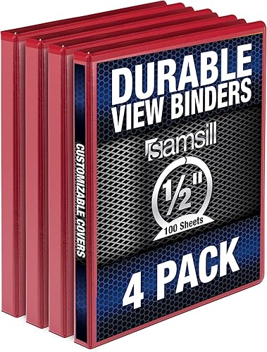 Vista 82 de Samsill Durable - carpeta negra redonda de cartón, Blanco