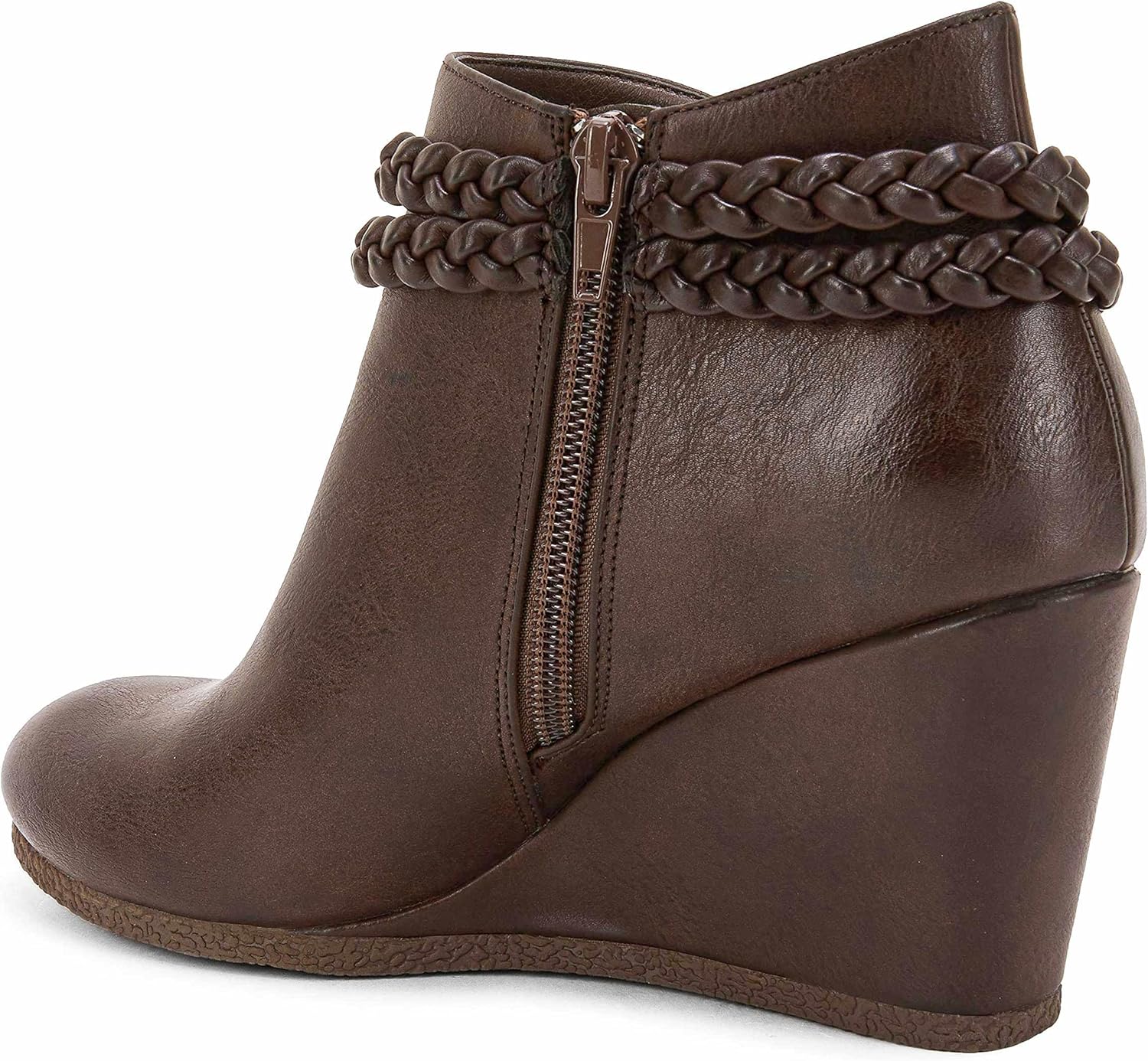 Womens Wedge Ankle Boots Braided Fringe Strap Western Heeled Fall Booties Dress Shoes - Image 5
