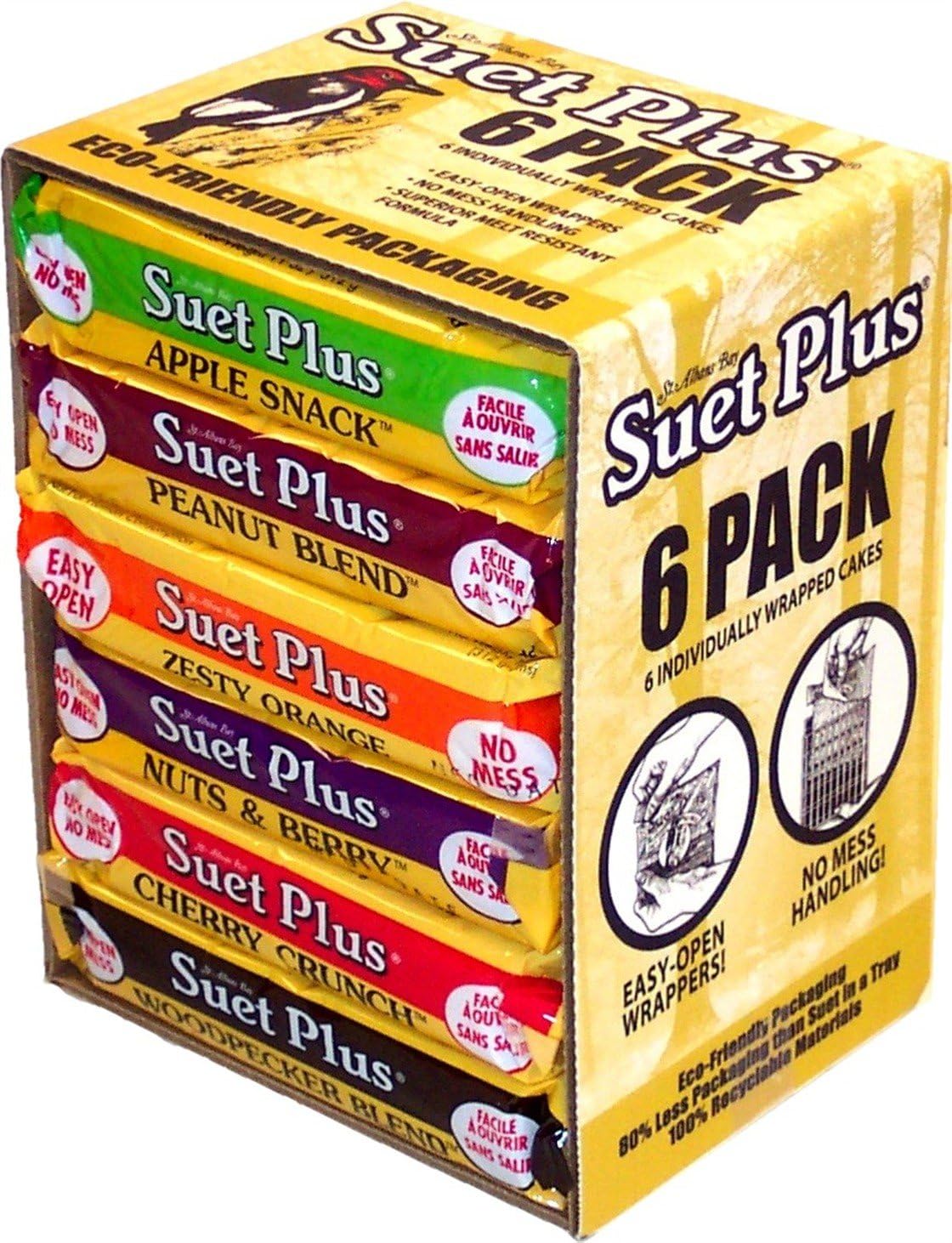 Suet Plus Variety Suet Cake 6 Pack of Suet Cakes for Wild Birds | Package May Vary