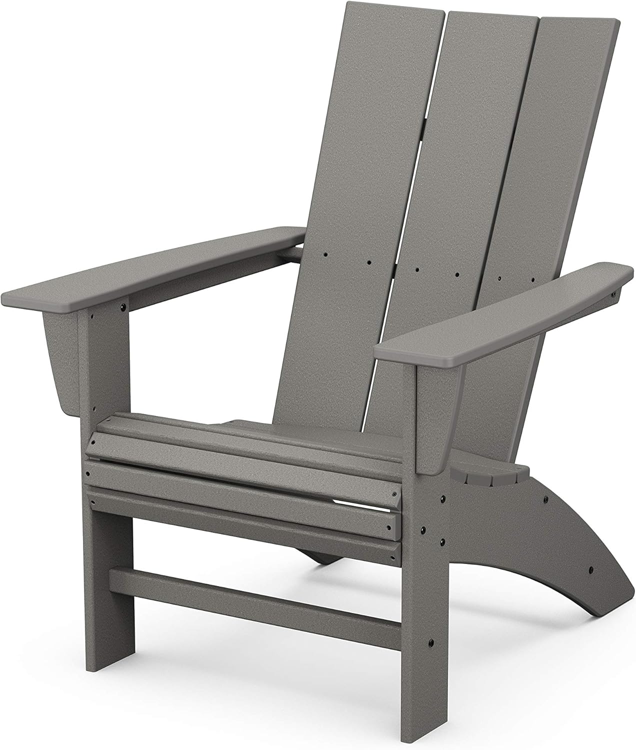 POLYWOOD Modern Curveback Adirondack Chair, Sand - Heavy Duty HDPE Outdoor Furniture - Bonfire Fire Pit Seating - Classic Wooden Style Patio, Lawn, Deck, Dock & Lake Chairs