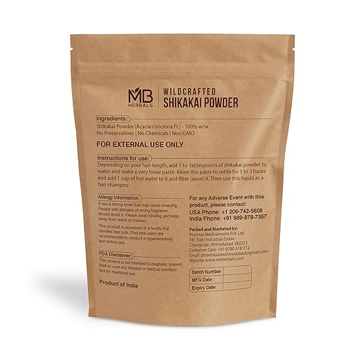Miniatura 2 de MB Herbals Shikakai en polvo  801oz  12 lb  8 oz  05 LB  Limpiador y acondicionador natural del cabello  100 puro Acacia concinna Fruit Pods polvo