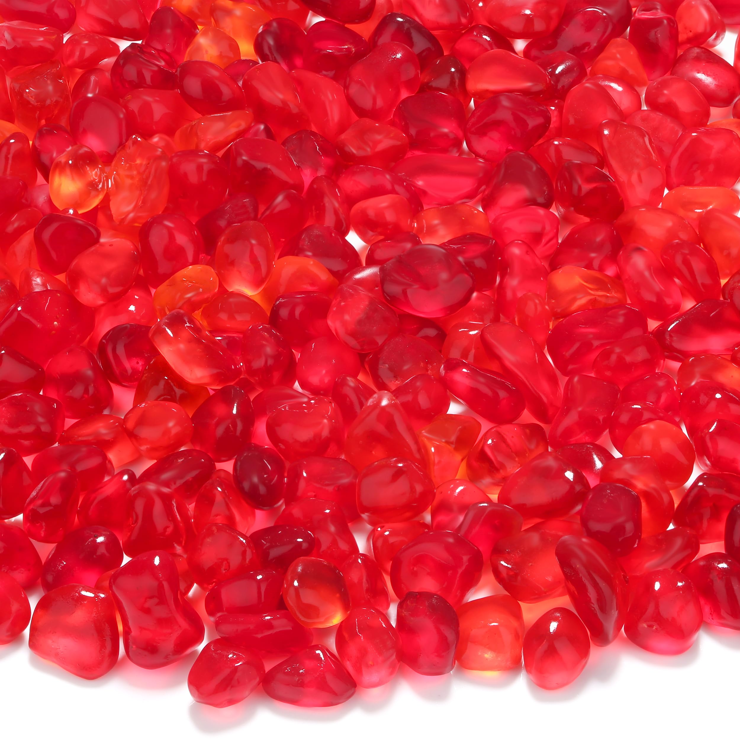 MAIBAOTA 0.85LB Red Frosted Sea Glass Pebbles Small Decorative Stones for Aquarium Rocks Fish Tank Gravel Plant Pots Vase Fillers DIY Crafts Home Garden Decorations (385g)