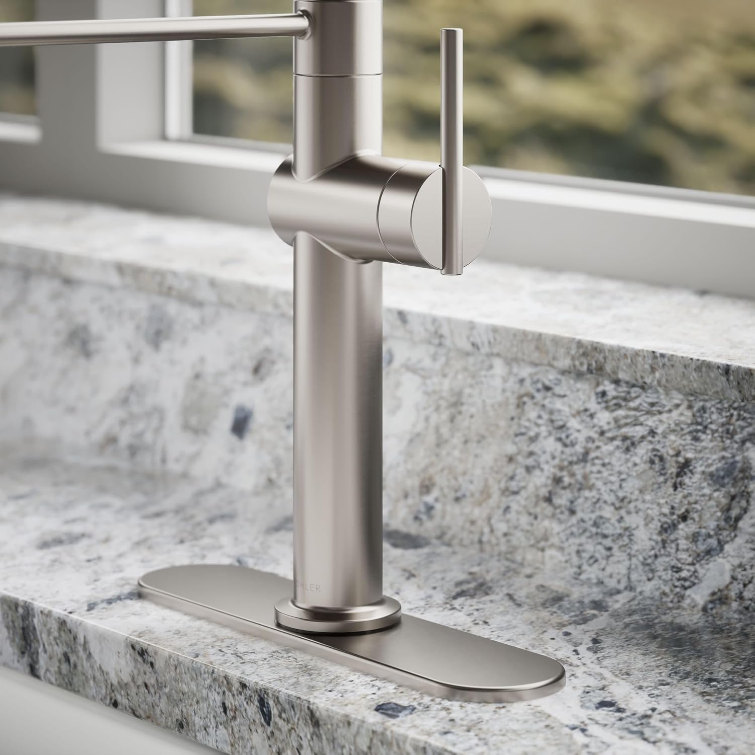 KOHLER 22973-VS Crue High-Arc Kitchen Faucet with Pull Down Spring Spout, Professional Pre-Rinse Kitchen Faucet, Commercial Faucet, Vibrant Stainless