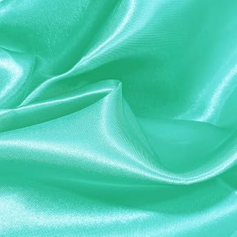 VACVELT Aqua Satin Fabric by The Yard 60 Inch Wide (1 Yard)