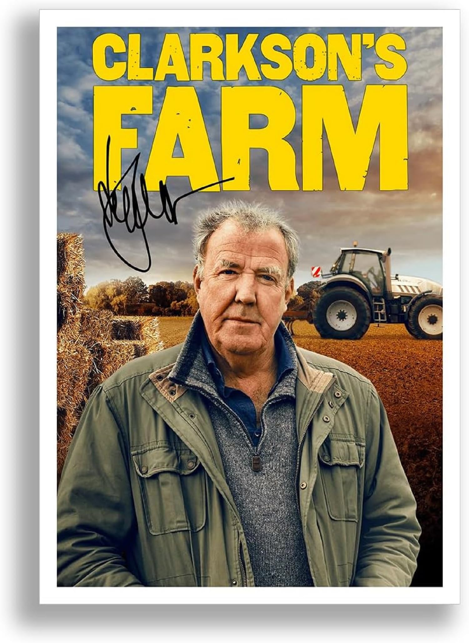 Mounted Gifts Black Clarkson’s Farm Cast Signed Autograph A4 Poster Photo Print Tv Show Series Season Framed Memorabilia Gift Jeremy Clarkson (A3 Poster Only)