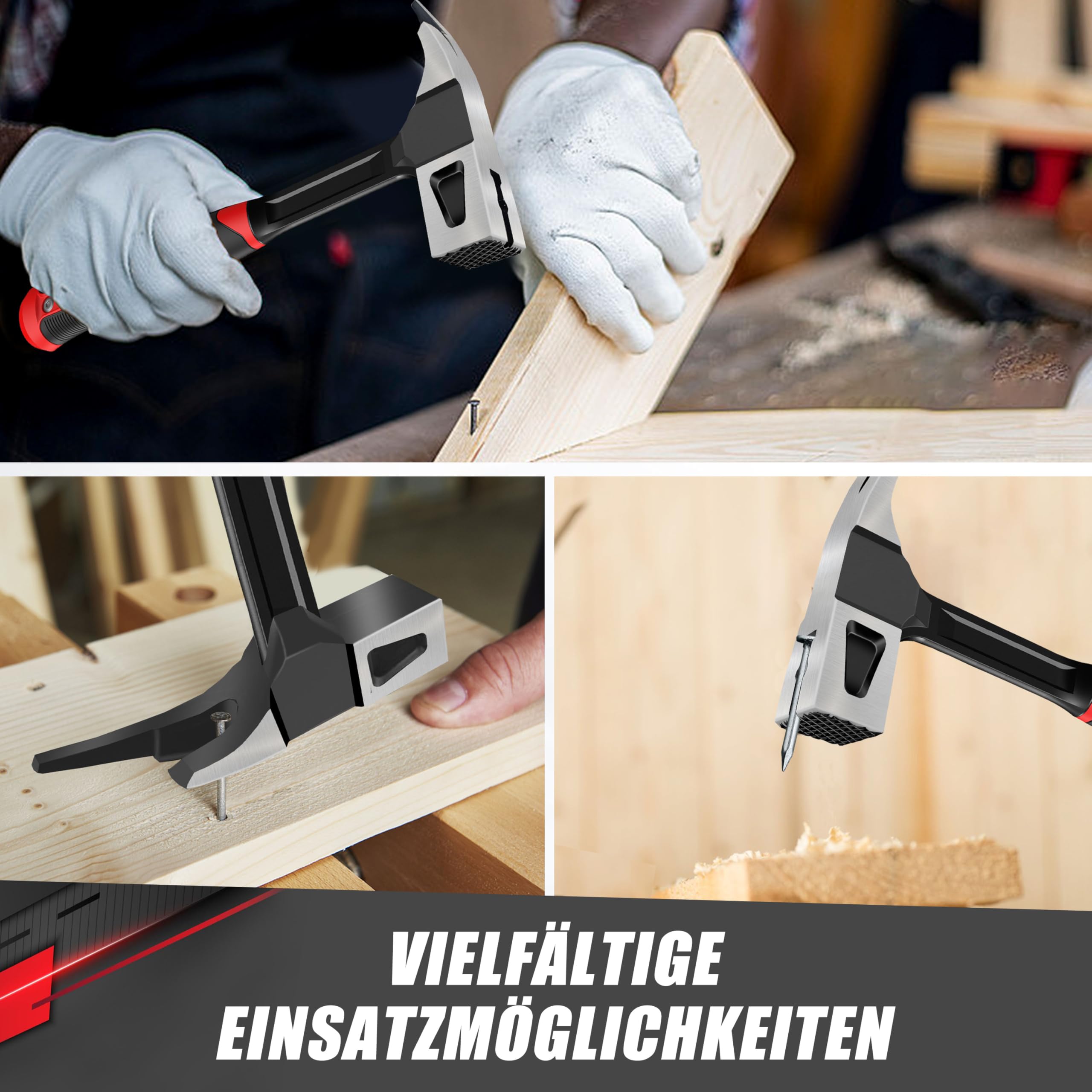 C&T Martello da carpentiere da 600 g, martello da fabbro, martello forgiato a un pezzo, struttura interamente forgiata, con supporto magnetico per unghie, eccellente ammortizzazione delle vibrazioni