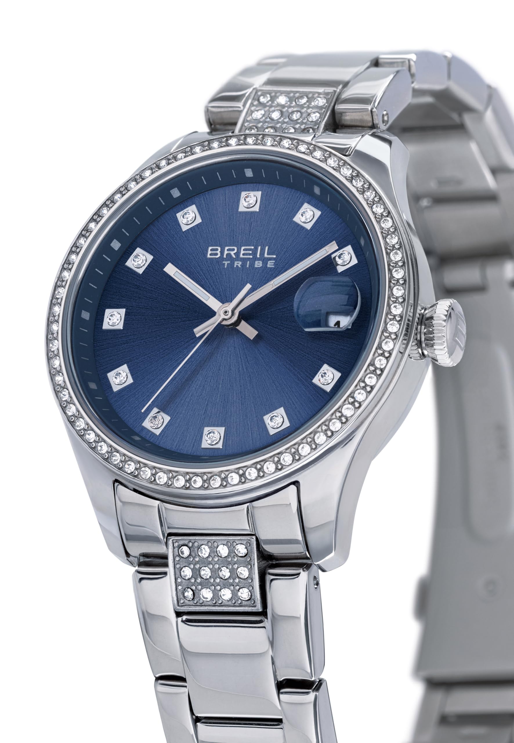 Breil, Collezione Classic Elegance, Orologio Donna con Bracciale in Acciaio e Lunetta con Cristalli, Resistente All'Acqua, Movimento al Quarzo Miyota 2115, Cassa 32 mm, Chiusura con Pulsanti