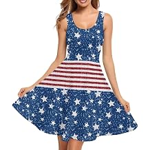 Women Stylish Tank Dresses Sleeveless Round Neck Midi Casual Dress with Pocket for Summer