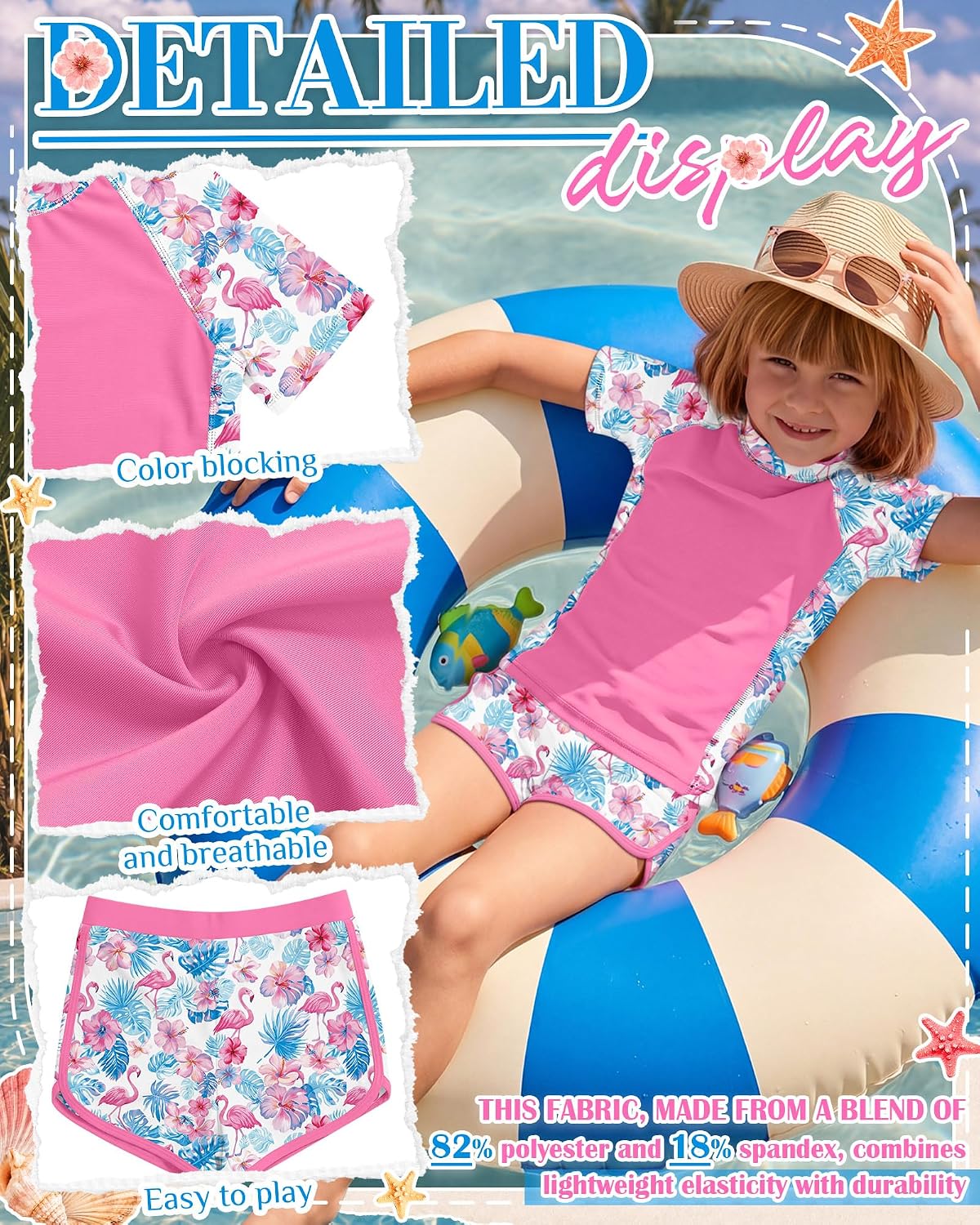 Xaatren Girls 2 Piece Rash Guard Swimsuit