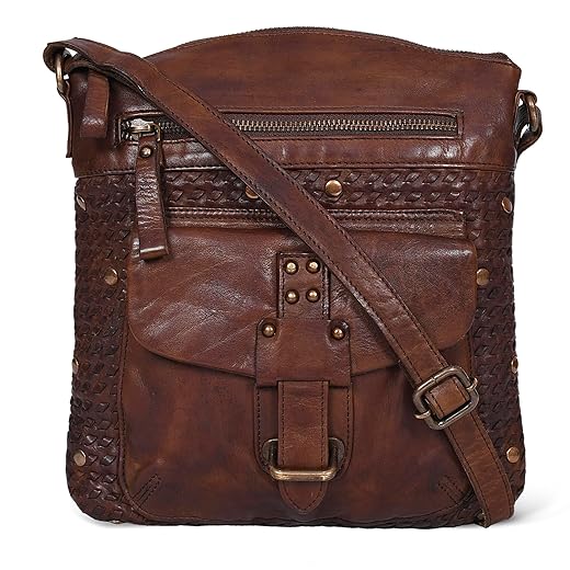 ESTALON Leather Crossbody Bags for Women -Women's Shoulder Sling Handbags Soft Purse (Chestnut)