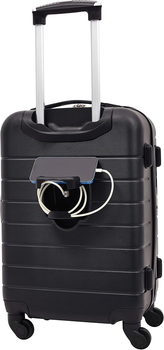 Wrangler Smart Spinner Hardside Luggage, 2 Piece Set, Black