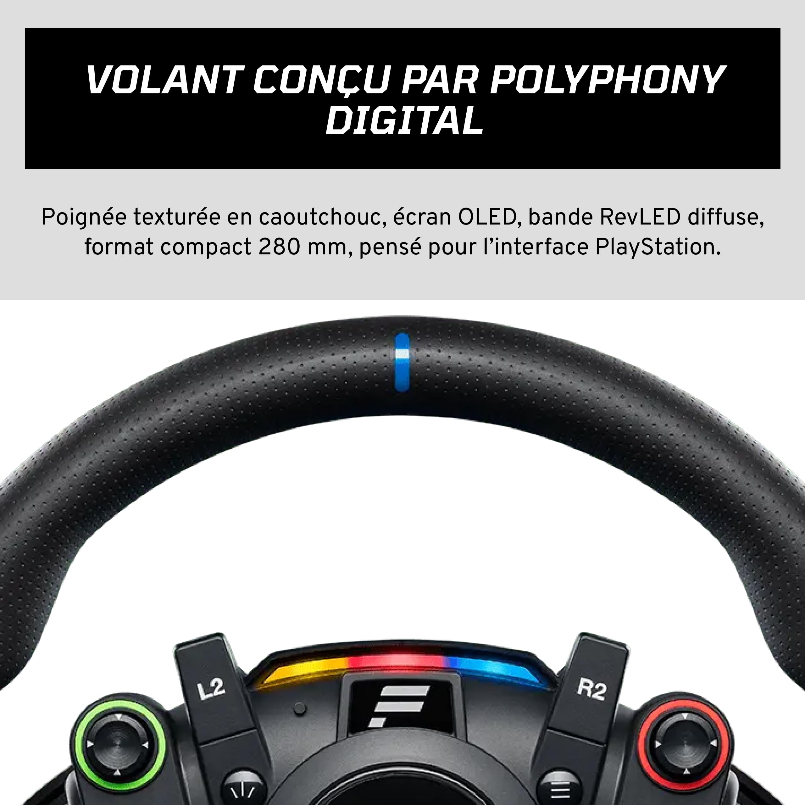 FANATEC Gran Turismo DD Pro PlayStation® Sim Volant de Course | Licence Officielle, Empattement et Pédales – Volant Polyphony Digital, Direct Drive 5 Nm, Jeu de 2 Pédales pour PC, PS5, PS4