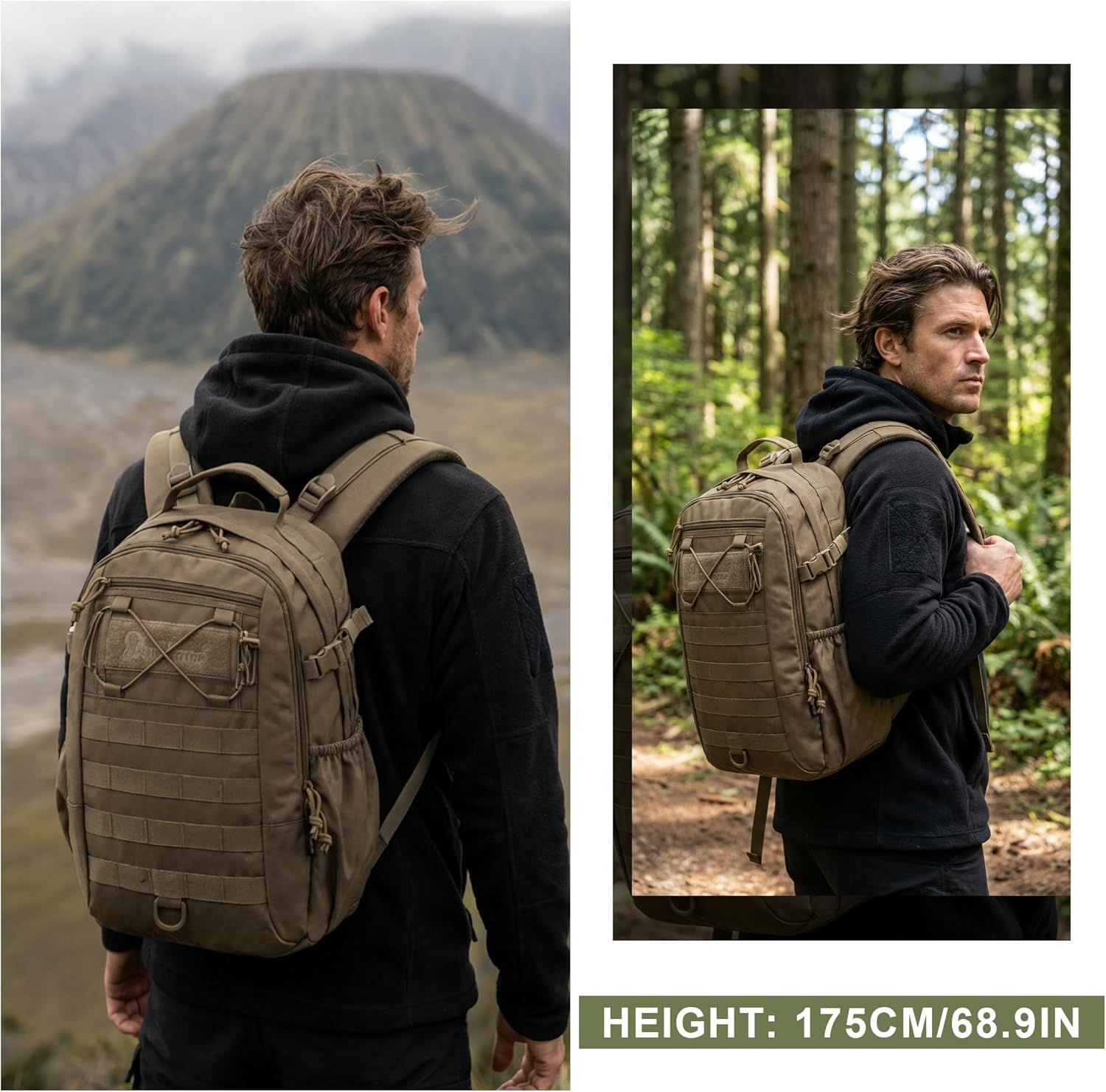 Mardingtop Small Military Tactical Backpack for Men 20L Molle Rucksack EDC Daypack for Hiking,Travel,Camping, Hunting - Image 6